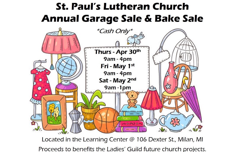 Annual Garage Sale & Bake Sale