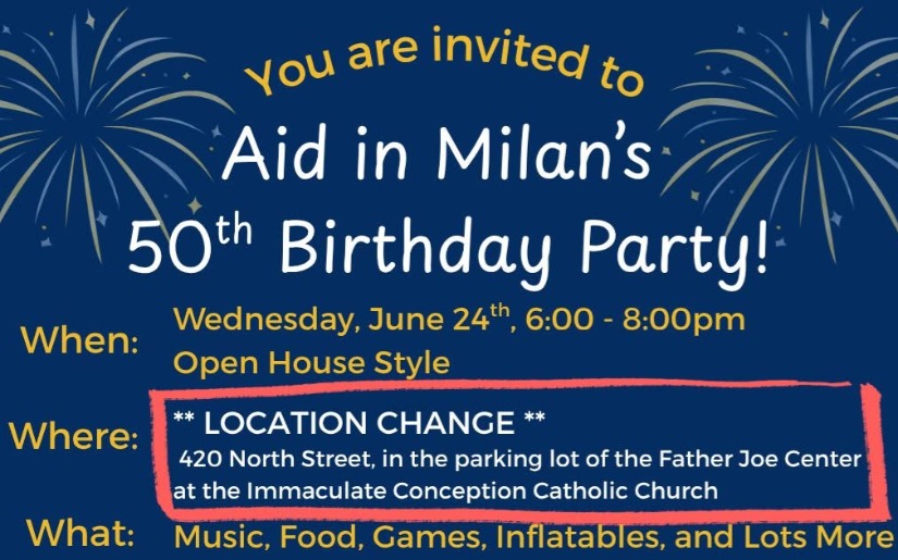 Aid in Milan's 50th Birthday Celebration
